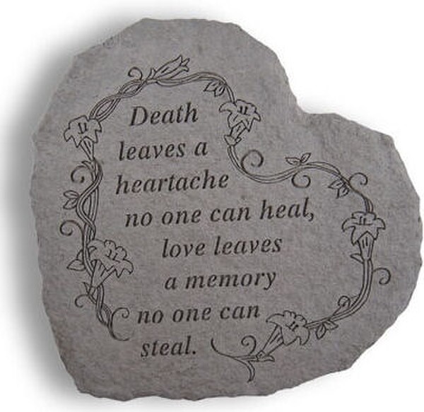 Poignant Inscription on a heart shaped stone